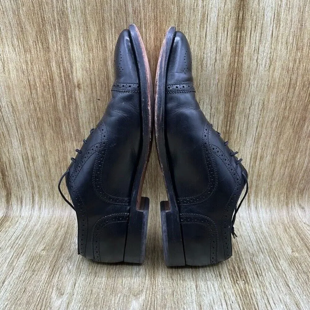 TM Lewin‎ Saint James Men's Size 10 Black Leather Oxford Cap Toe Dress Shoes